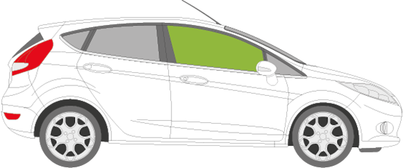 Afbeelding van Zijruit rechts Ford Fiesta sedan