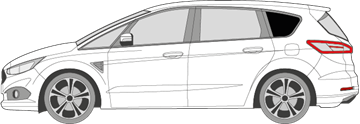 Afbeelding van Zijruit links Ford S-max (DONKERE RUIT)