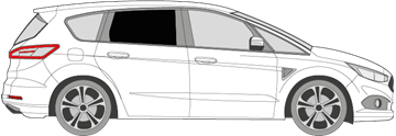 Afbeelding van Zijruit rechts Ford S-max (DONKERE RUIT)