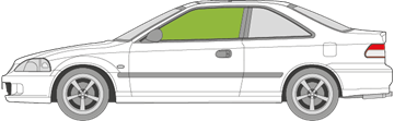 Afbeelding van Zijruit links Honda Civic 2 deurs coupé 