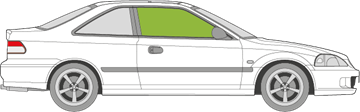 Afbeelding van Zijruit rechts Honda Civic 2 deurs coupé 
