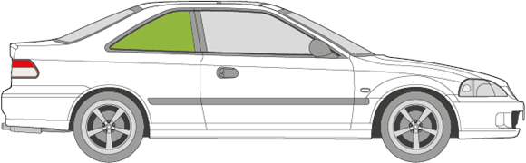 Afbeelding van Zijruit rechts Honda Civic 2 deurs coupé 