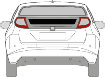 Afbeelding van Achterruit Honda Civic 5 deurs (onderste ruit)