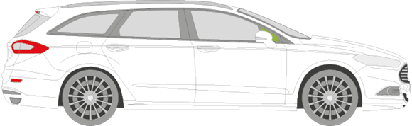Afbeelding van Zijruit rechts Ford Mondeo 5 deurs