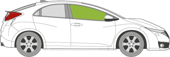 Afbeelding van Zijruit rechts Honda Civic 5 deurs