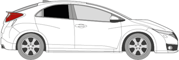 Afbeelding van Zijruit rechts Honda Civic 5 deurs (DONKERE RUIT)
