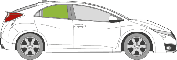 Afbeelding van Zijruit rechts Honda Civic 5 deurs 