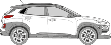 Afbeelding van Zijruit rechts Hyundai Kona (DONKERE RUIT)