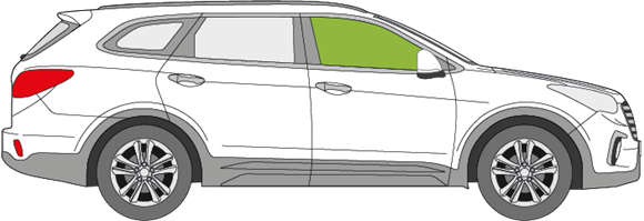 Afbeelding van Zijruit rechts Hyundai Grand Santa Fe 
