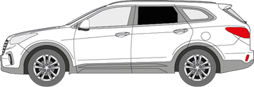 Afbeelding van Zijruit links Hyundai Grand Santa Fe (DONKERE RUIT)