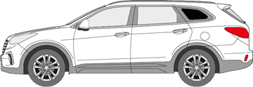Afbeelding van Zijruit links Hyundai Grand Santa Fe (DONKERE RUIT)