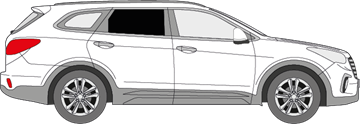 Afbeelding van Zijruit rechts Hyundai Grand Santa Fe (DONKERE RUIT)