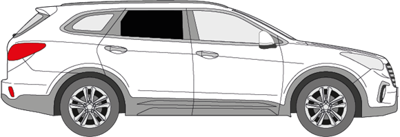 Afbeelding van Zijruit rechts Hyundai Grand Santa Fe (DONKERE RUIT)