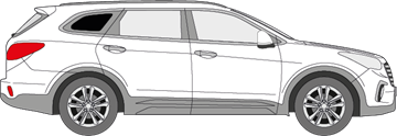 Afbeelding van Zijruit rechts Hyundai Grand Santa Fe (DONKERE RUIT)