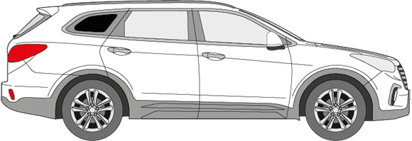 Afbeelding van Zijruit rechts Hyundai Grand Santa Fe (DONKERE RUIT)