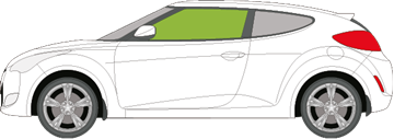 Afbeelding van Zijruit links Hyundai Veloster