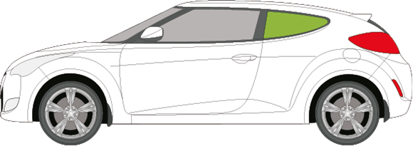 Afbeelding van Zijruit links Hyundai Veloster