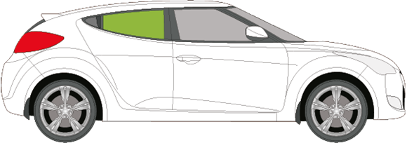 Afbeelding van Zijruit rechts Hyundai Veloster