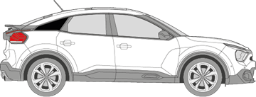 Afbeelding van Zijruit rechts Citroën C4 (DONKERE RUIT)