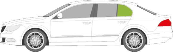 Afbeelding van Zijruit links Skoda Superb 5 deurs 