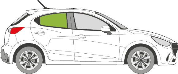 Afbeelding van Zijruit rechts Mazda 2 5 deurs