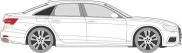 Afbeelding van Zijruit rechts Audi A6 sedan (DONKERE RUIT)