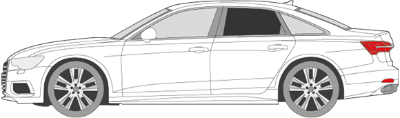 Afbeelding van Zijruit links Audi A6 sedan (DONKERE RUIT) 