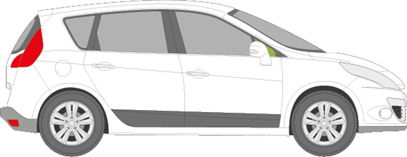 Afbeelding van Zijruit rechts Renault Mégane Scenic