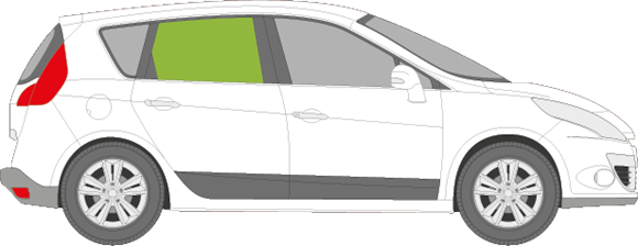 Afbeelding van Zijruit rechts Renault Mégane Scenic