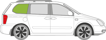 Afbeelding van Zijruit rechts Kia Carnival (DONKERE RUIT)