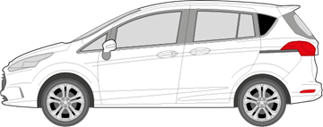 Afbeelding van Zijruit links Ford B-max (DONKERE RUIT)