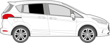 Afbeelding van Zijruit rechts Ford B-max (DONKERE RUIT)