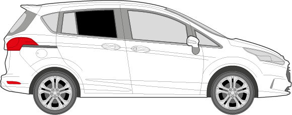 Afbeelding van Zijruit rechts Ford B-max (DONKERE RUIT)