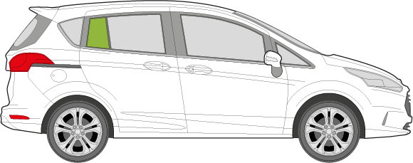 Afbeelding van Zijruit rechts Ford B-max 