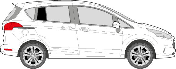 Afbeelding van Zijruit rechts Ford B-max (DONKERE RUIT)