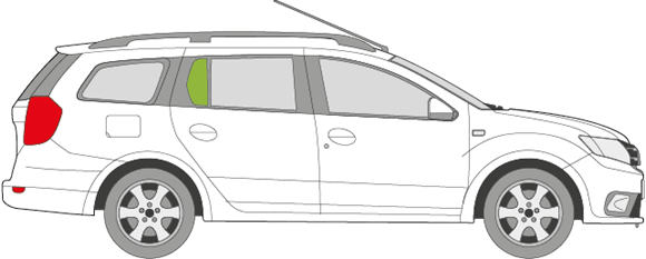 Afbeelding van Zijruit rechts Dacia Logan break