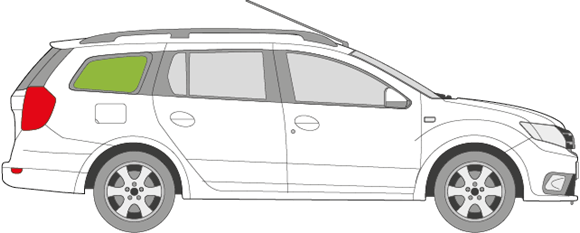 Afbeelding van Zijruit rechts Dacia Logan break