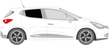 Afbeelding van Zijruit rechts Renault Clio 5 deurs (DONKERE RUIT)