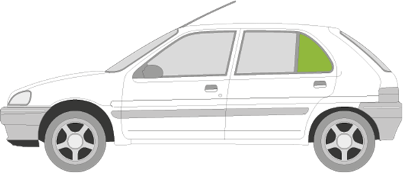 Afbeelding van Zijruit links Peugeot 106 5 deurs 