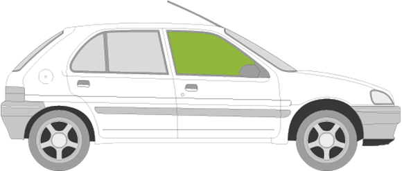 Afbeelding van Zijruit rechts Peugeot 106 5 deurs 