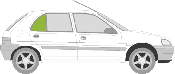 Afbeelding van Zijruit rechts Peugeot 106 5 deurs 