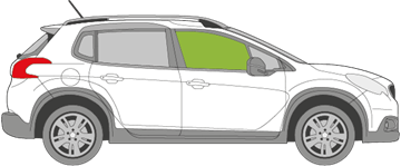 Afbeelding van Zijruit rechts Peugeot 2008 