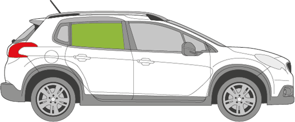 Afbeelding van Zijruit rechts Peugeot 2008 