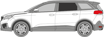 Afbeelding van Zijruit links Peugeot 5008 (DONKERE RUIT) 