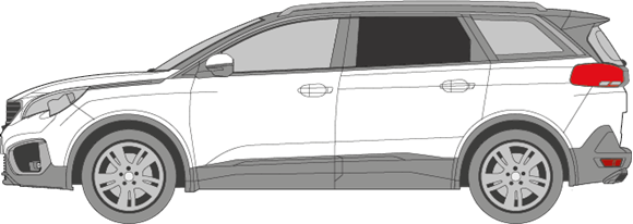 Afbeelding van Zijruit links Peugeot 5008 (DONKERE RUIT) 