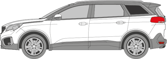 Afbeelding van Zijruit links Peugeot 5008 (DONKERE RUIT)