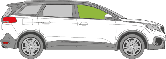 Afbeelding van Zijruit rechts Peugeot 5008 