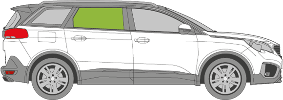 Afbeelding van Zijruit rechts Peugeot 5008 