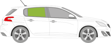 Afbeelding van Zijruit rechts Peugeot 308 5 deurs