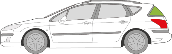 Afbeelding van Zijruit links Peugeot 407 SW